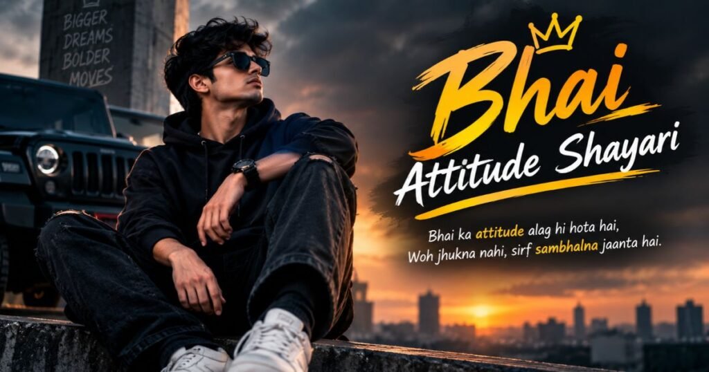 bhai attitude shayari 2 line